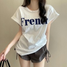 批发炸街抖音质量棉质短袖t恤女夏2026潮新款圆领宽松上衣外贸跨境爆