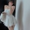 财阀大小姐气质芭蕾舞收腰显瘦性感吊带短裙白色连衣裙女夏轮播图1