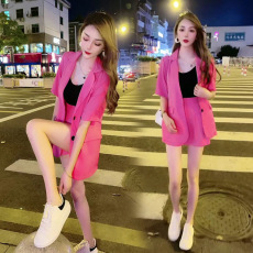 批发休闲西装套装裤2026年新款女韩版休闲<b class='q'>时尚</b>减龄短裤两件套夏季薄款