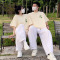 纯棉后包领短袖体恤衫 韩国潮牌设计感小众男女学生上衣短袖T恤女轮播图5