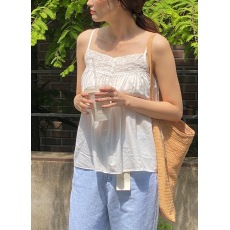 批发已出货  纯欲风小性感镂空刺绣花边宽松显瘦纯棉吊带背心  ins