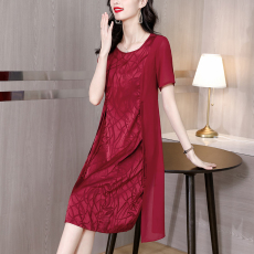 批发母亲节妈妈夏装洋气连衣裙中老年高贵婚宴礼服中年女气质雪纺裙子