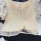 甜美白色蕾丝衬衫女法式短款夏季网纱薄款针织短袖上衣轮播图4