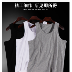 批发纯棉男士背心胖子肥佬弹力棉宽松运动加肥加大码衫