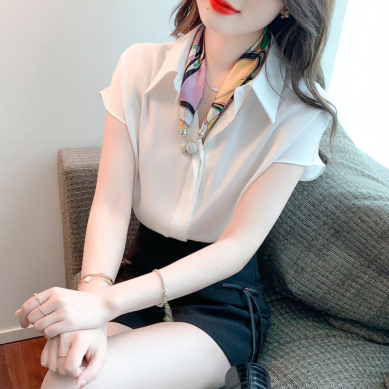 2026 여름 드레스 새로운 가을 어깨 소매 화이트 셔츠 lo 비즈니스웨어 아세트산 새틴 고급 맨위 여성 조립 넥타이