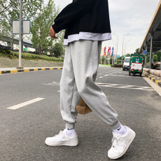 批发6535棉#休闲长裤子男士春夏季新款运动直筒阔腿男生<b class='q'>韩版</b>潮流卫裤