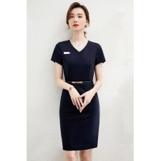 批发高端职业连衣裙夏高级感气质<b class='q'>时尚</b>金店售楼部<b class='q'>珠宝</b>店工作服工装群女