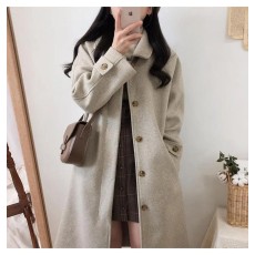 批发学生毛呢外套女中长款2025秋冬新款韩版宽松显瘦加厚过膝呢子<b class='q'>大</b>衣