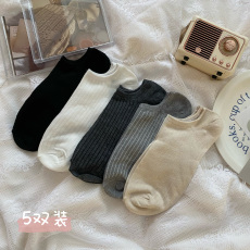 批发实拍实价 纯色船<b class='q'>袜</b>女夏季薄款浅口透气夏天短<b class='q'>袜</b>防臭<b class='q'>隐形</b>袜子5双装