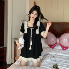 实拍 大码女装夏装可外穿睡衣套装连衣裙