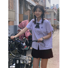 批发绣花配领带泰国校服娜诺泰式jk<b class='q'>衬衫</b>制服运动会高中学生毕业班服春