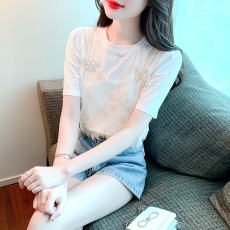 批发夏季<b class='q'>短袖</b><b class='q'>雪纺</b>衫女2026年新款潮别致法式<b class='q'>T</b><b class='q'>恤</b>甜美短款上衣薄款衣服