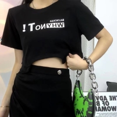 批发设计感字母开叉连衣裙女2022夏季漏腰可拆卸T恤半身裙两件套装潮