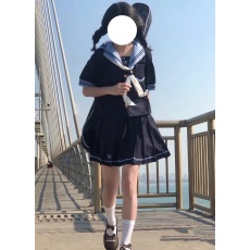 批发正版jk<b class='q'>制服</b>裙套装基础款日系甜美软妹短袖绀三本水手服夏季短裙jk