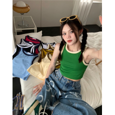 批发实拍实价 多色bi入款~美式复古撞色背心