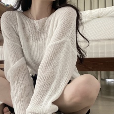 批发现有货 大码胖mm韩版宽松休闲夏防晒罩衫女百搭纯色春秋针织上衣