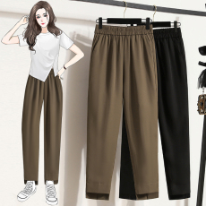 批发实拍实价<b class='q'>女</b>裤遮腿粗胯宽大码<b class='q'>女</b>微胖妹妹夏西装宽松显瘦烟管<b class='q'>小脚裤</b>