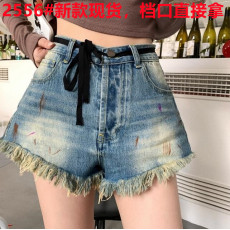 批发美式复古设计感热辣<b class='q'>牛仔裤</b>女装夏季新款高腰超短裤热裤裤子ins潮