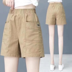 批发棉麻高腰<b class='q'>短裤</b>女夏薄款亚麻五分裤直筒裤宽松显瘦百搭休闲外穿<b class='q'>热裤</b>