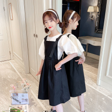 广州批发女童背带裙两件套夏装裙子2022新款长裙中大童洋气儿童时髦连衣裙