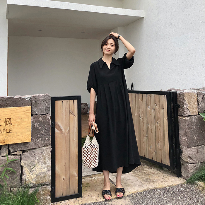 FA35526# 夏季新款藏肉遮肚子半袖连衣裙大码女装胖妹妹宽松长裙M-4XL200斤 服裝批發女裝批發服飾貨源