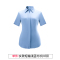 TL8601V女款短袖浅蓝衬衫(V领）