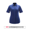 TL8601V女款短袖深蓝衬衫(V领）
