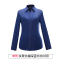 TL8801V女款长袖深蓝衬衫(V领）