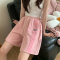 2022粉色运动短裤女夏2022新款宽松显瘦百搭设计感小众五分裤子轮播图4