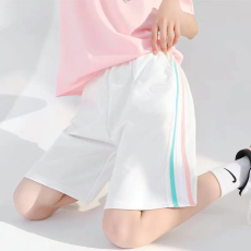 广州批发女童含棉运动短裤夏季2022新款儿童五分裤白色夏装中大童宽松裤