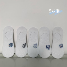 批发实拍实价~夏季白色可爱卡通袜子女薄款浅口透气<b class='q'>隐形</b>短<b class='q'>袜</b>5双装