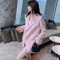 秋季西装外套女潮ins2022新款韩版宽松中长款粉色设计感小西服潮轮播图5