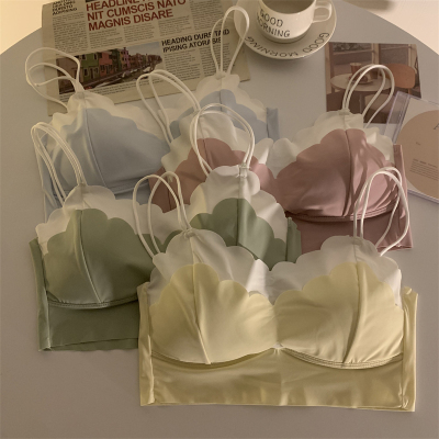 实拍实价抹胸内衣女夏季薄款冰丝无肩带裹胸式防走光美背文胸一体