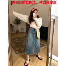 批发你的可爱柒Cutee 收胯一绝!巨好穿~夏日百搭王!雅痞牛仔半裙