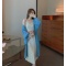 郭郭定制中长款蓝色开衫女外搭小个子针织毛衣外套吊带裙两件套装轮播图5
