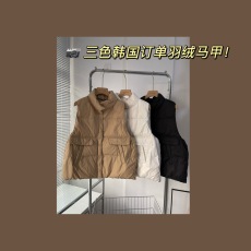 三色韩国订单羽绒马甲纯色鸭绒2022新款羽绒马甲纯色韩版