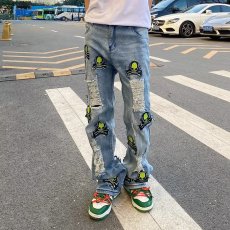 批发实拍破洞牛仔裤男夏季复古水洗哈伦裤hiphop痞帅炸街老爹长裤