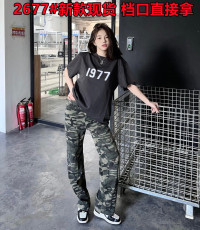 Pick Rui睿哥美式工装迷彩裤辣妹hiphop女夏季薄款裤子高腰休闲裤