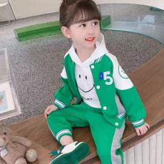 批发女宝宝秋装套装新款洋气中小童长袖卫衣卫裤休闲<b class='q'>女童</b>春<b class='q'>秋</b>三件套潮