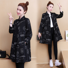 批发实拍长袖大码衬衫女2022秋新款加肥加大码休闲宽松显瘦薄款开衫