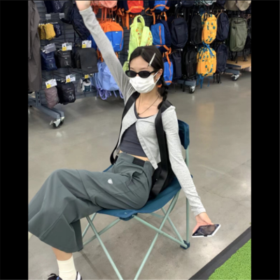 IC独家定制 Bella约会私服同款~复古炭灰 棉感舒适2合1多穿法半裙