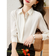 批发白衬衫女<b class='q'>职业</b>装春季法式上班工作通勤正装上衣长袖雪纺白色衬衣女
