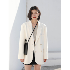 批发CHICVEN <b class='q'>街头</b>休闲宽松白色西装外套女春2022设计感小众气质小西服