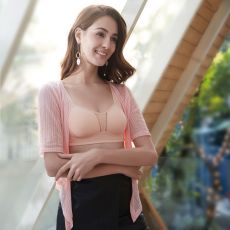 批发薄款透气舒适无钢圈文胸光面中年大码大胸显小胸罩妇女妈妈文胸