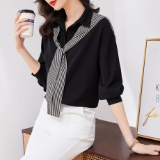 批发实拍设计感小众<b class='q'>衬衫</b>女2026春新款百搭<b class='q'>衬衫</b>披肩<b class='q'>时尚</b>洋气假两件上衣