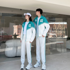批发实拍2023国潮运动套装男女同款情侣春秋款宽松学生班服运动服套装