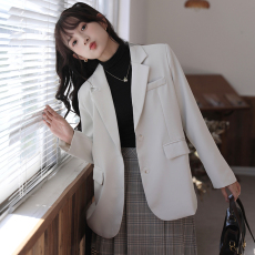 批发实拍2025年秋季新款长袖宽松小清新港味<b class='q'>西装</b>领大版休闲外套<b class='q'>女</b>