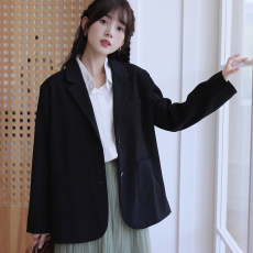 批发实拍2025年秋季新款长袖宽松减龄文艺学院风小西服<b class='q'>西装</b>外套