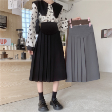 批发孕妇装 <b class='q'>春</b>秋新款西装半身裙 休闲时尚一步裙百褶中长裙