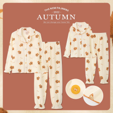 批发儿童睡衣女童春秋季纯棉长袖纱布小女孩套装中大童<b class='q'>母女</b>亲子家居服